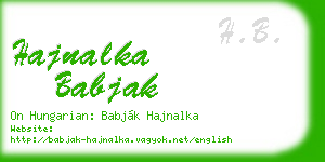 hajnalka babjak business card